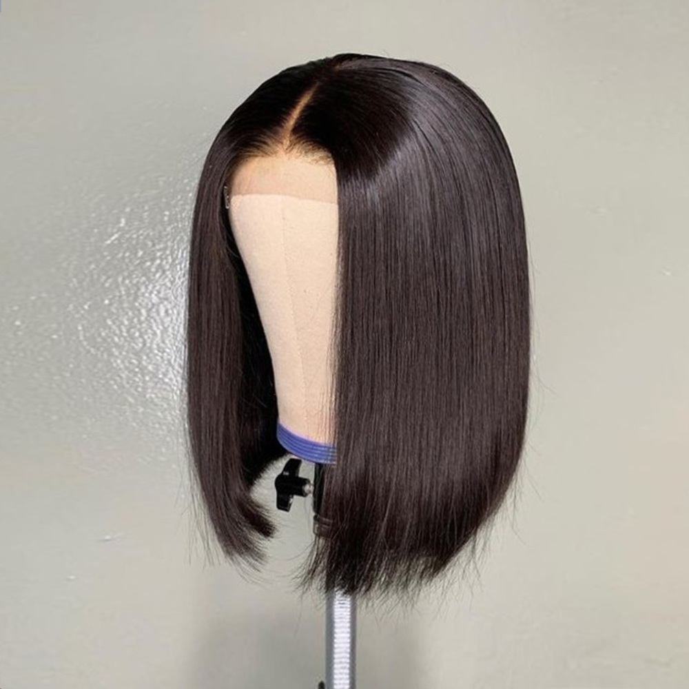 Closure human hair wig
